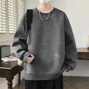 大码 秋冬潮流印花卫衣男宽松休闲 W9915图片