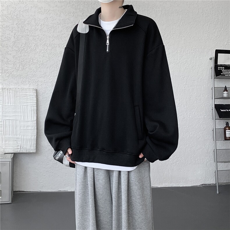 现货DSA059-WY10171-特p46控78立领半拉链大码百搭卫衣，男装卫衣，电商A059