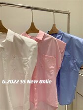 夏季垫肩衬衫均码现货，女装衬衫，G