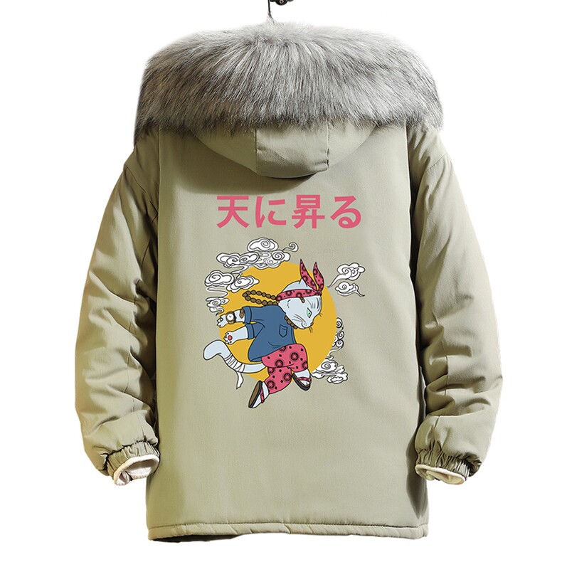 MM48012-P130冬季大毛领衣男士大码加厚袄男服砖墙,男装棉衣,电商A040A
