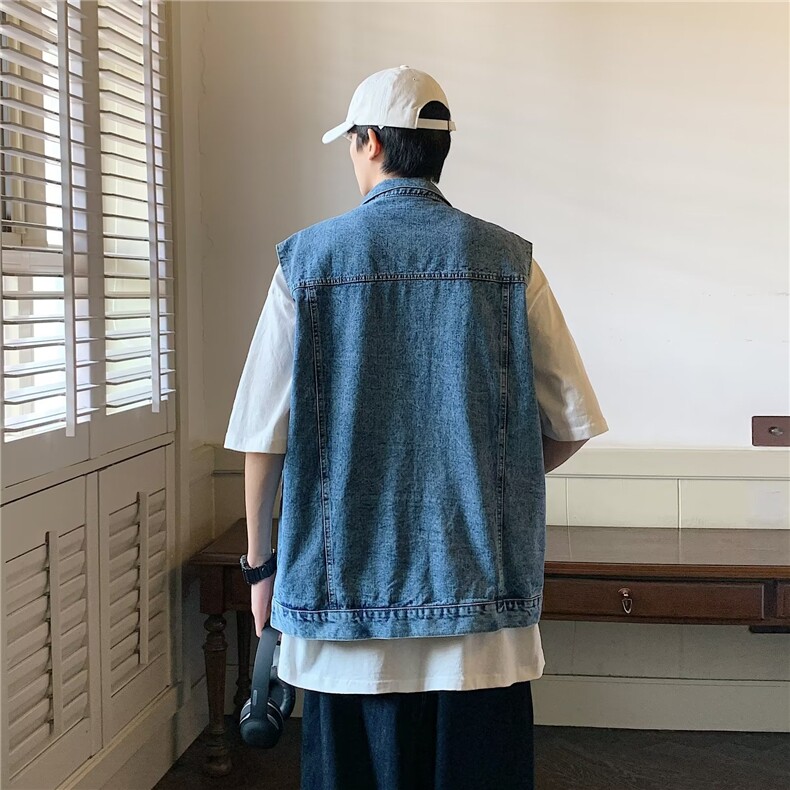 夏季复古ins牛仔马甲外套男韩版情侣宽松坎肩无袖上衣W4838-P48,男装背心/马甲,星座412-2