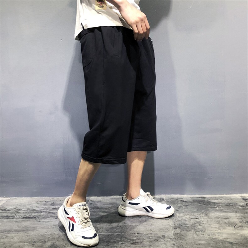 夏款男潮流运动短裤宽松大码潮牌休闲男生休闲短裤七分裤588款,男装休闲裤,星座802