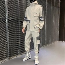 主推秋季男士套装休闲运动服帅气搭配一套工装夹克外套D05，男装套装，电商B226-2（原B217-2）