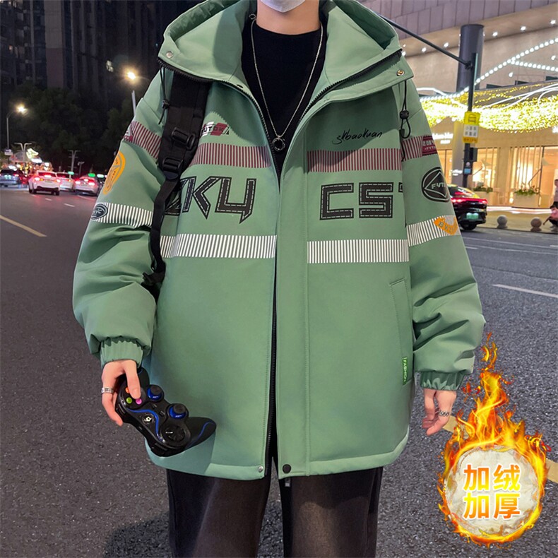 港风秋冬男士加绒加厚夹克男宽松时尚连帽棉衣男外套MY1687-P73,男装夹克,星座310B