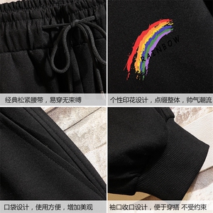 TK6064-P85 开衫连帽卫衣套装男运动套装两件套 砖墙挂拍图片