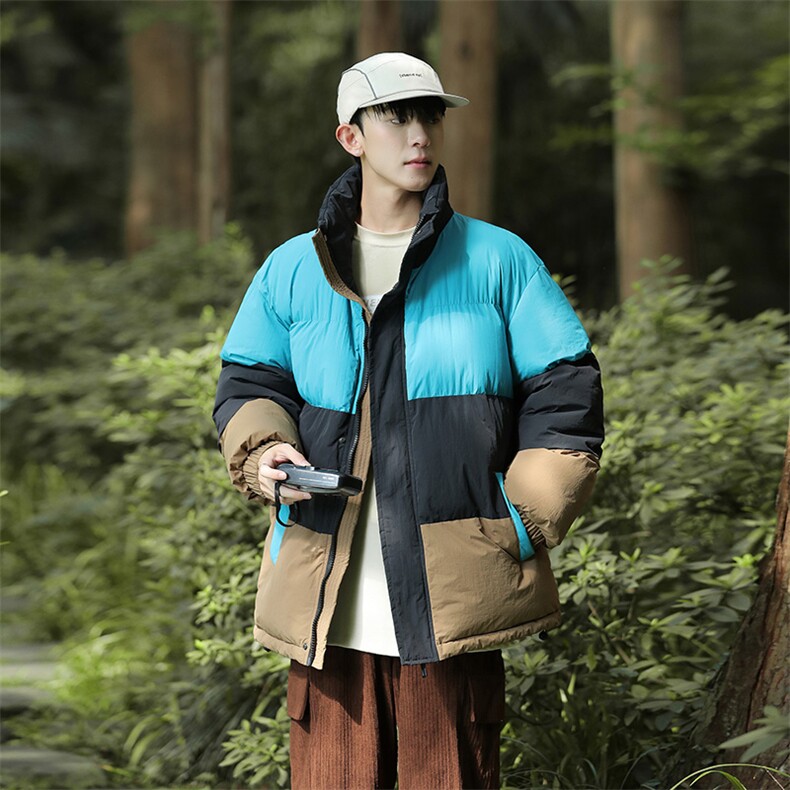 户外2026新品冬季宽松情侣装撞色棉衣棉服冬装加厚外套D007-P90,男装棉衣,星座717