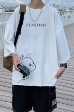 Q11149-P30春夏季七分袖t恤男大码五分袖男短袖中袖，男装T恤，电商A040