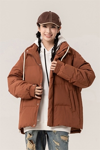 新标90%白鸭绒简约立领抽绳外套纯色加厚羽绒服ESY0205-P210图片