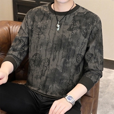 秋季满天星时尚破洞圆领套头卫衣男宽松休闲帅气打底衫L615-P42，男装T恤，星座310B-3