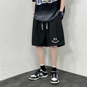 HD74204-P22 华夫格短裤男大码宽松五分裤男直筒中裤图片