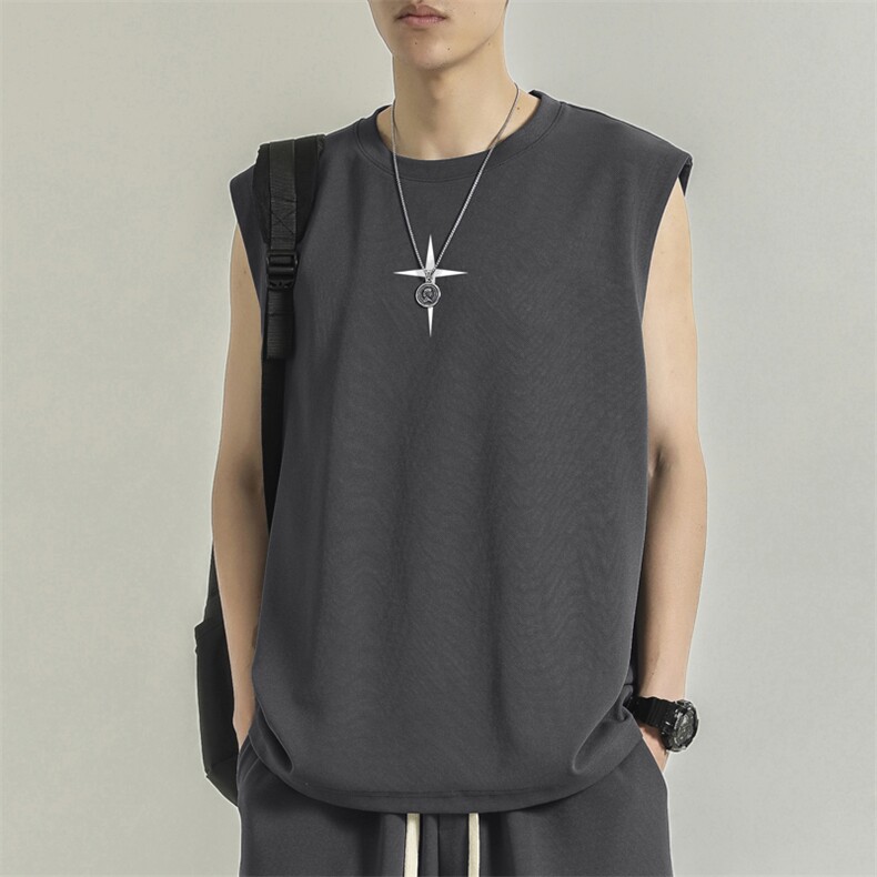 无袖背心夏季潮牌冰丝健身运动坎肩衣服短袖t恤TT386-特批-34,男装背心/马甲,星座718