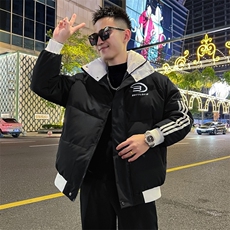 打怪潮拼色侧边条纹棉衣棉服女秋冬季面包服外套，男装棉衣，星座218-1（原230）