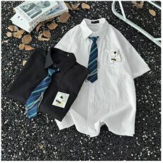 2025复古衬衫男夏装港风学生宽松小众设计感趣味新款男装上衣外穿，男装衬衫，星座601-1