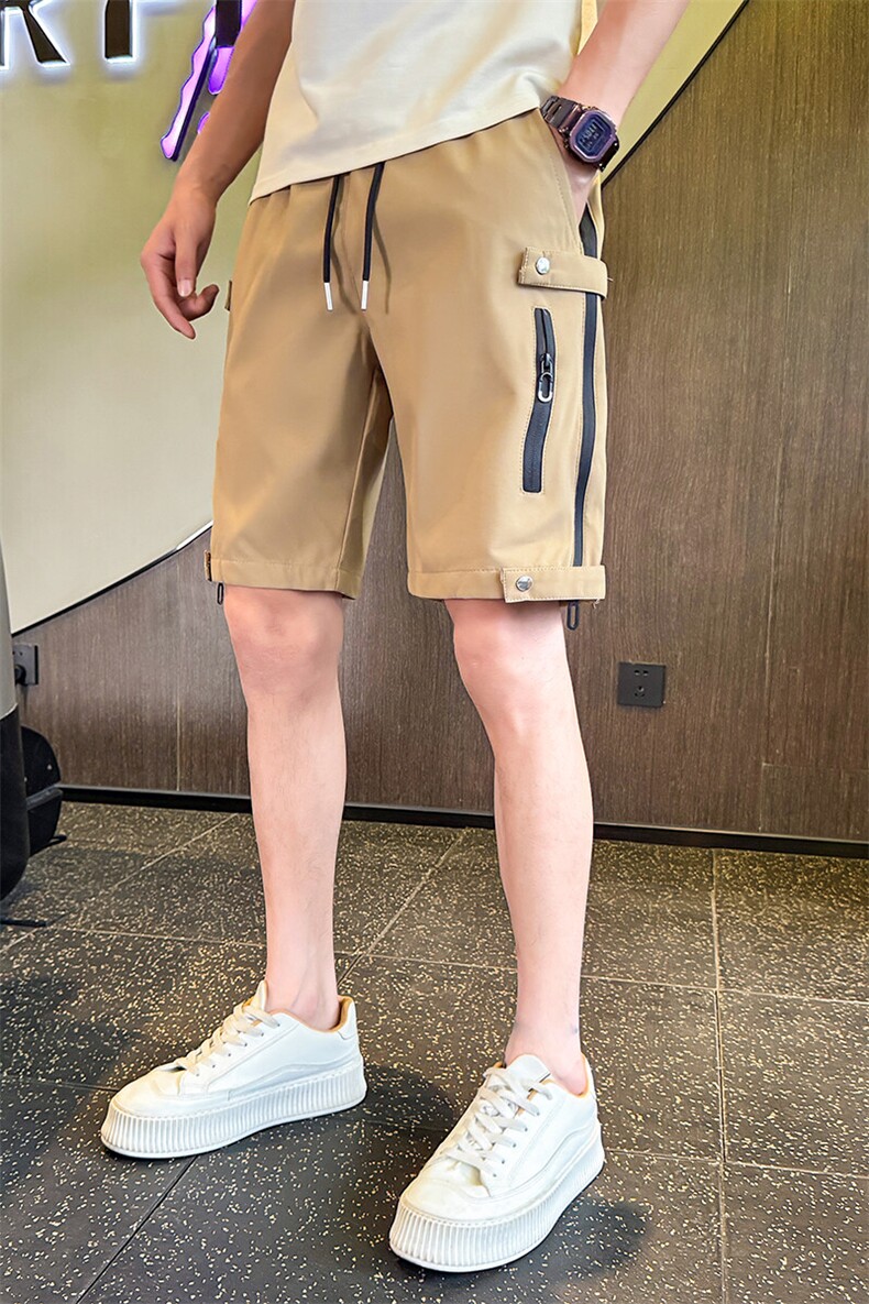 2025上新男士短裤美式潮牌高级设计感拉链装饰五分裤P25-P38控58,男装牛仔裤,星座301B-1