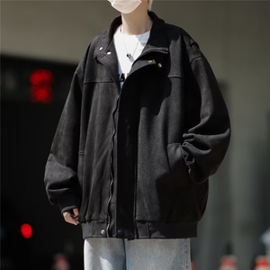 麂皮绒外套男春秋季2023新款设计感上衣美式宽松休闲夹克 W6677图片