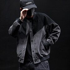 秋季灯芯绒外套男秋冬休闲夹克男士潮流加肥加大码宽松胖子上衣潮，男装夹克，星座1804