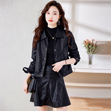 BAO加绒加厚皮衣女装2025秋冬新款高级感时尚洋气小个子皮衣外套，女装皮衣，美拉德工厂直营店