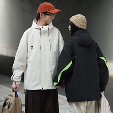 情侣日系连帽夹克外套防风冲锋衣袖子拉链可拉开设计JK3932P105，男装夹克，电商A400（原B301）