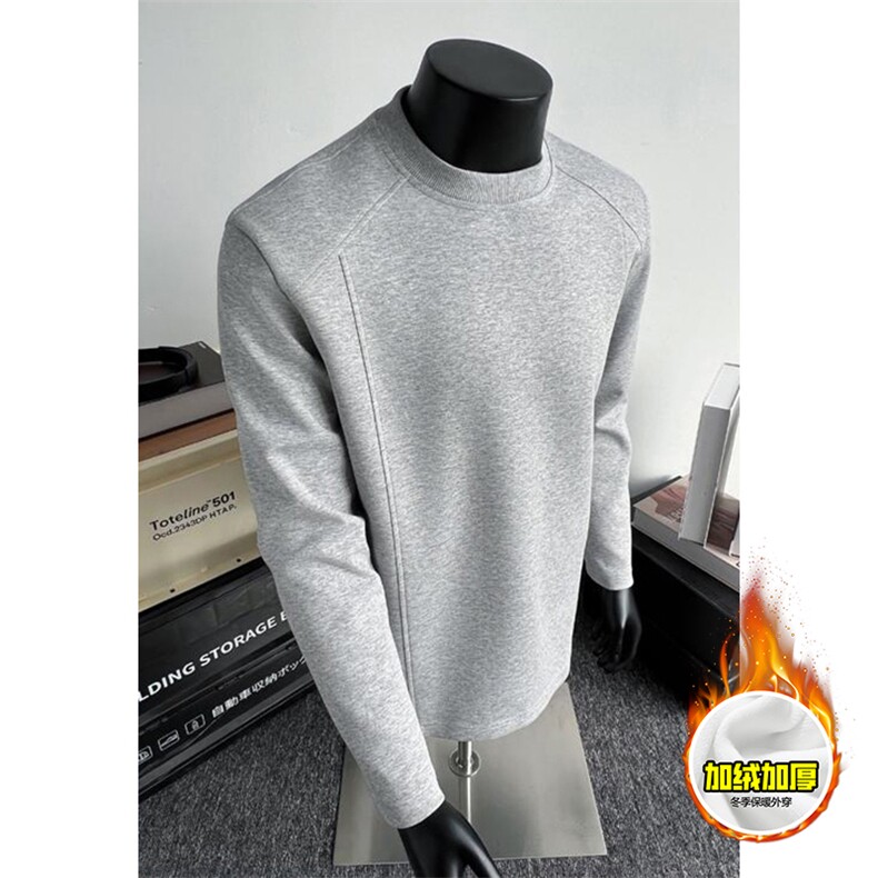 抖音得物品质美式高街重磅曼巴棉结构硬阔boxy版潮牌卫衣长袖T恤，男装T恤，电商A486