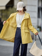 爆2025秋冬新款中长款内里加绒抽绳防风收腰显瘦休闲时尚简约外套，女装派克服，米莱