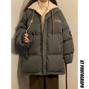 冬季宽松/假两件连帽休闲外套潮加厚棉衣XZ102B-1M2682-P125图片