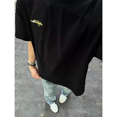 夏季凉感毛巾刺绣字母美式宽松潮流圆领短袖T恤男ZX470-P35，男装T恤，星座313A(原308A-2)