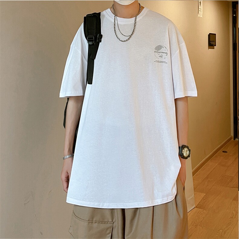 主推款240克纯棉港风男生短袖宽松潮t恤衫XZ109-1-T086-P28,男装T恤,星座109-1