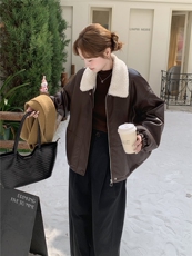 2025冬装新款时尚皮毛一体外套7309-P205-K298，女装短外套，浙宝152