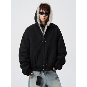 706-LK2218-P108  现货  冬季男士保暖连帽棉服复古座山雕外套图片
