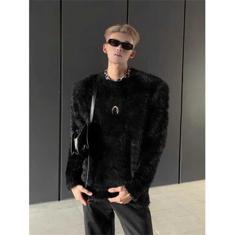 【有货】海马毛毛衣男慵懒高级感毛绒针织衫外套5508CC-特P55,男装针织衫/毛衣,星座1007（原301D）
