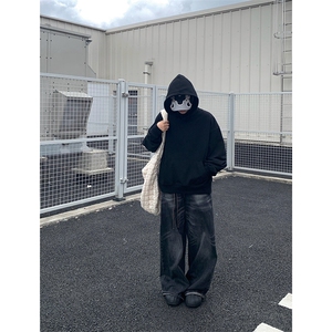 春秋季cleanfit男生短款卫衣美式重磅连帽大帽衫廓形外套潮WY004图片