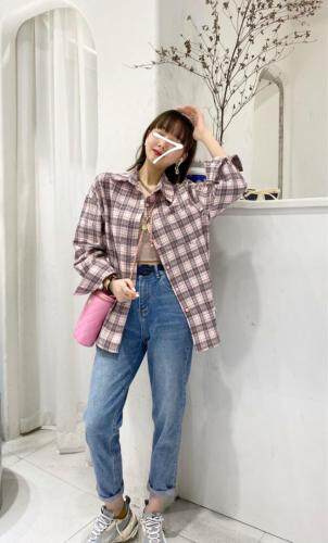 春，格子衬衣，女装，23