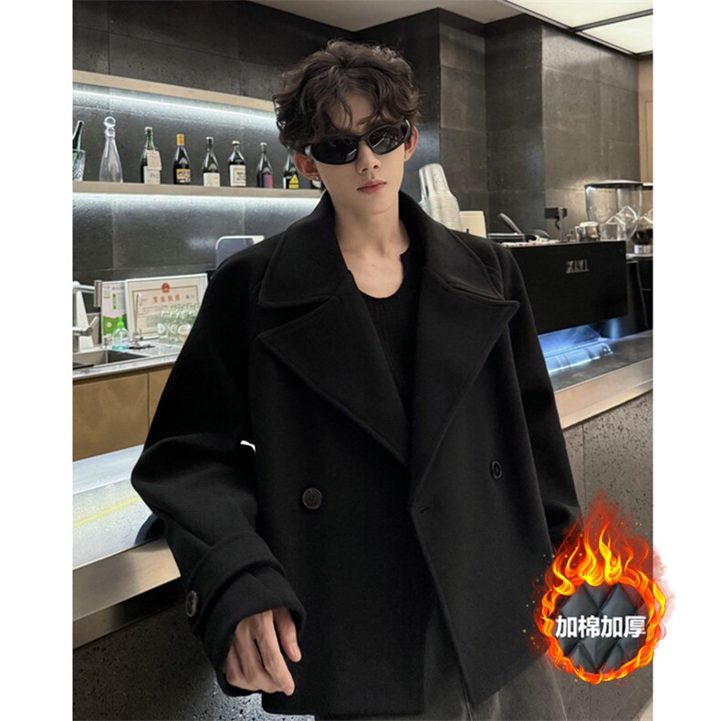 加棉加厚毛呢大衣宽松显瘦外套潮504-F31-P85控128(加棉P95控138)，男装毛呢大衣，星座504