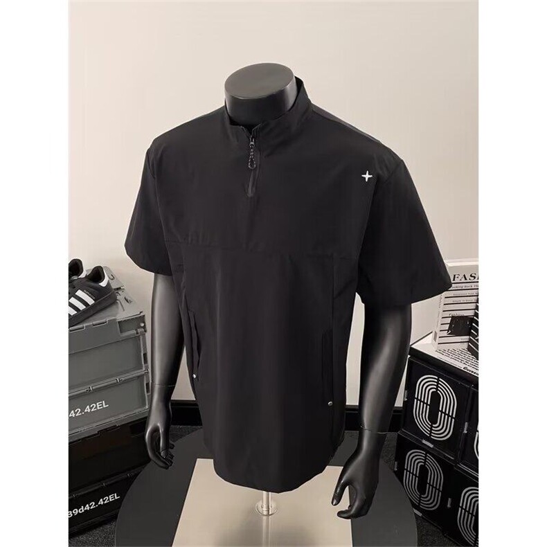 嘻哈夏季潮牌凉感防晒速干运动T恤美式cleanfit短袖男ST679-P45，男装防晒衣，星座412-2