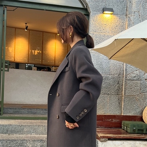 2025年夏季常规中长款长袖一粒扣纯色西装时尚百搭大衣简约大方图片