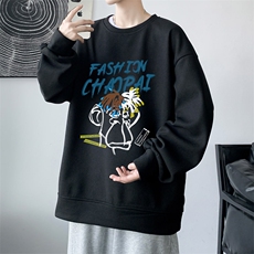 华夫格卫衣！2023秋季新款男士潮流圆领卫衣百搭长袖HWY15P30，男装卫衣，电商B220