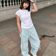 高级感痞帅冲锋裤女春季美式风高街裤子春夏款宽松直筒休闲裤，男装休闲裤，星座506A