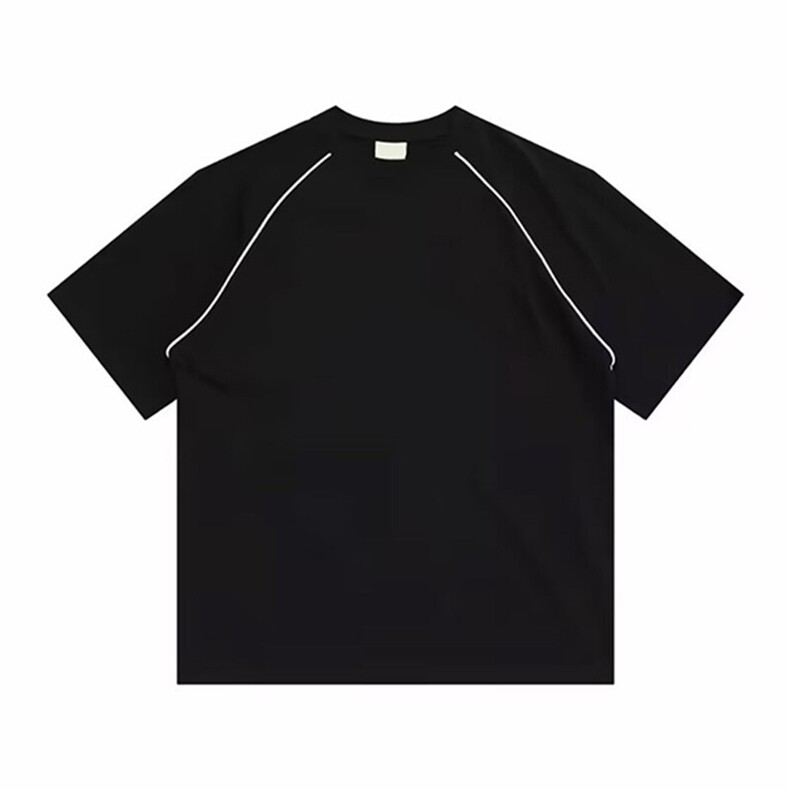 得物抖音高品质二开240克重磅宽松纯棉肩领嵌线插肩短袖T恤DT33,男装T恤,电商A486