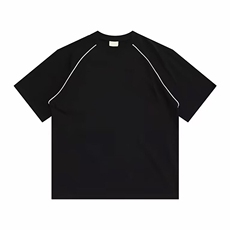 得物抖音高品质二开240克重磅宽松纯棉肩领嵌线插肩短袖T恤DT33，男装T恤，电商A486