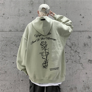 供抖音丶重磅高品棉350克排扣连帽玫瑰花卫衣LW6126-特p58控78图片
