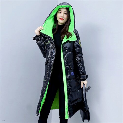 2022冬季新款时尚连帽中长款棉衣修身显瘦保暖外套，女装棉衣/棉服，贵人树
