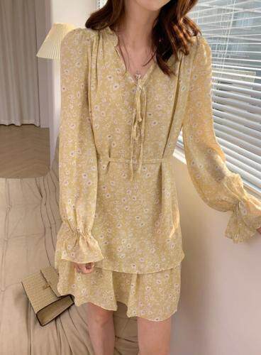 TWTIUWOO-21春季雪纺花裙子，女装，她物