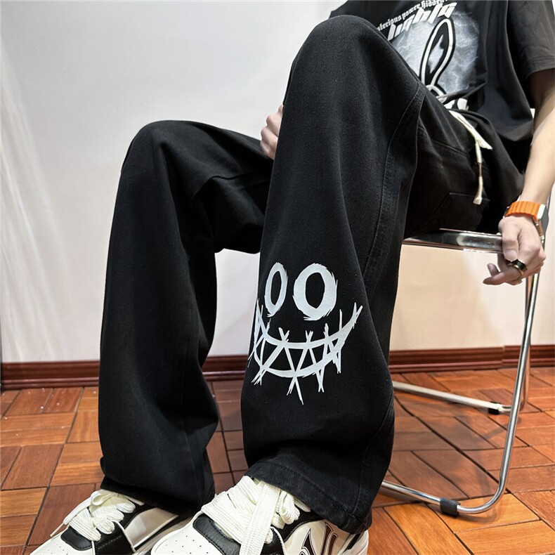 k1076-p48-控68现货宽松拉链cleanfit牛仔裤马丁靴黑暗,男装牛仔裤,星座116