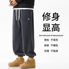 休闲百搭舒适垂顺直筒束脚裤时尚胶标垂感条绒X1892-特批45，男装休闲裤，星座718