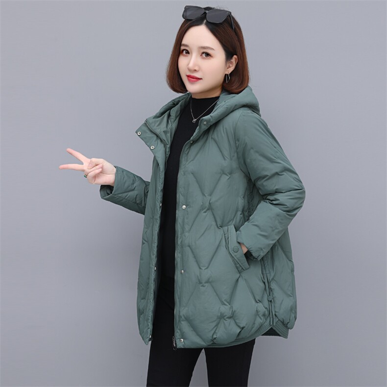 时尚气质休闲连帽羽绒服修身显瘦保暖外套,女装羽绒服,依恋蒂丝