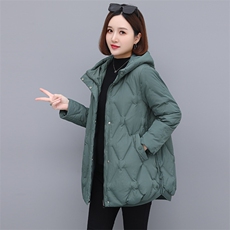 时尚气质休闲连帽羽绒服修身显瘦保暖外套，女装羽绒服，依恋蒂丝