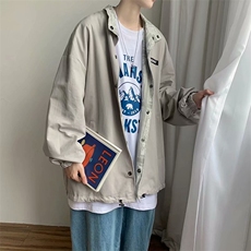 2023秋季新款休闲夹克潮流宽松港风休闲翻领学生男女外套jk46-p60，男装夹克，星座1008-2