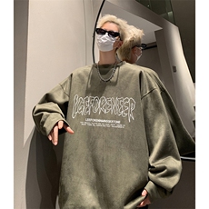 抖音得物供货提供视频秋冬重磅美式麂皮绒圆领卫衣JY303，男装卫衣，电商A486