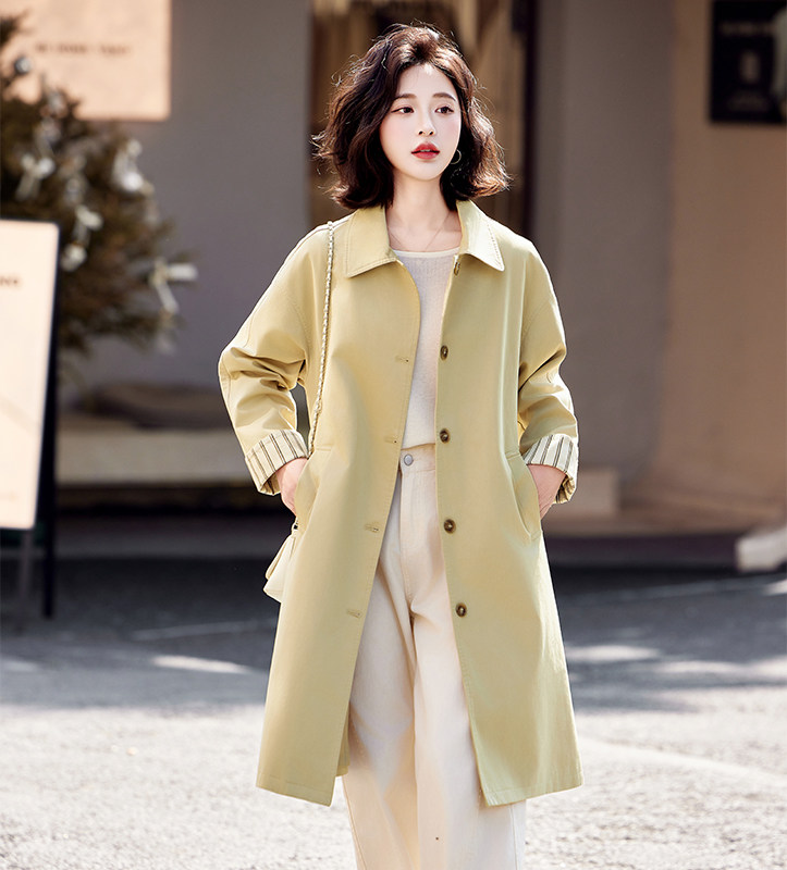 风衣外套女中长款2025春秋新款时尚休闲高级感英伦风洋气翻领大衣图片