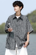 8XL-M花衬衫男款短袖夏季冰丝薄款花衬衣大码寸衫外套DC28013P38，男装T恤，电商B312